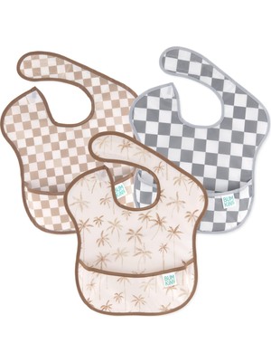 Bumkins Superbib Önlük 3'lü Paket - Palms + Check