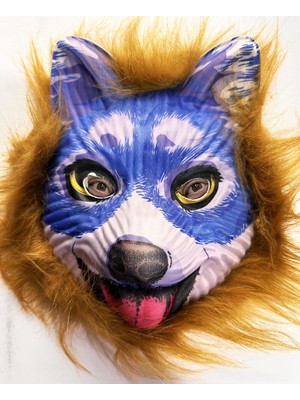 Go İthalat Kahverengi Saçlı Mavi Yüz Sevimli Köpek Maskesi 30 No (3791)