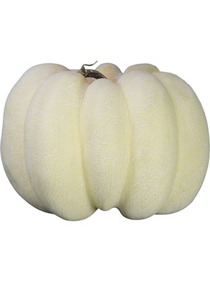 Dekorsende Cadılar Bayramı Yapay Kabak Yassı Beyaz 15 cm