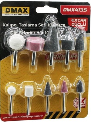 Dmax 10  Pcs Kalıpcı Taşlama Seti Temizleme - Parlatma - Çapak Alma - Pas Sıyırma (4764)