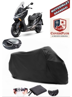 Kymco Xtown 250 Ct Branda Siyah Arka Çanta Uyumlu(Topcase) Motosiket Brandası Motor Örtüsü Çadır Su Geçirmez Motosiklet Kılıfı Motor Brandası,lastikli,taşıma Torbalı