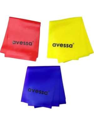Avessa CE-500 Latex Kutulu Pilates Lastiği Sarı-Kırmızı-Mor 3'lü