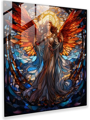 Popcas Spiritüel Melek Cam Tablo - Ruhsal Cam Sanatı Ev Dekorasyonu