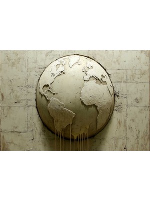 Aden Dekoratif Dünya Temalı Kanvas Tablo