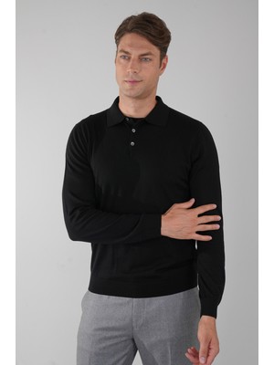 Bisse Tr 24201 Düğmeli Polo Yaka Triko Sıyah TR24K24201_D99