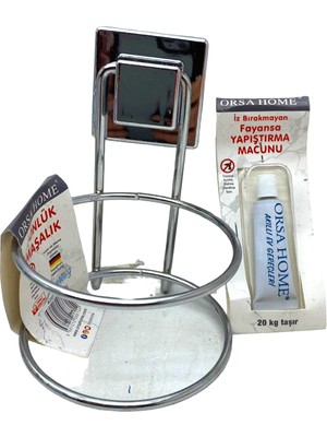 Yapışkanlı Krom Fönlük Maşalık Fayansa Yapıştırma Macunlu (4764)