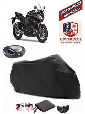 Yamaha  Fazer 8 Abs Branda Siyah Arka Çanta Uyumlu(Topcase) Motosiket Brandası Motor Örtüsü Çadır Su Geçirmez Motosiklet Kılıfı Motor Brandası,lastikli,taşıma Torbalı