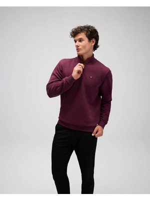 Ellesse EM580-BRD Erkek Yarım Fermuarlı Bordo Sweat
