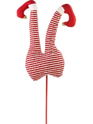 Yılbaşı Süsü Büyük Boy Elf Bacakları Kırmızı Beyaz 50 cm