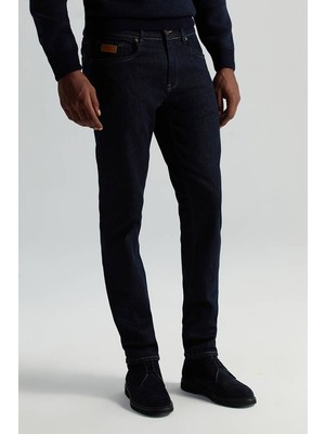 Kaşmir Karışım Kışlık Lacivert Denim Pantolon