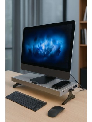 Qvone Fonksiyonel Monitör Yükseltici Laptop Standı Masa Üstü Ekran Standı Oyuncu Monitör Yükseltici
