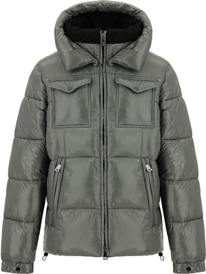 Sherpa Detaylı Kapüşonlu Spor Şişme Mont