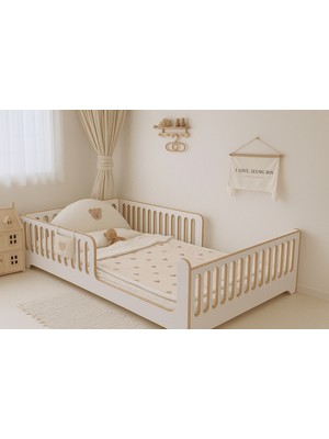 Beyaz Mdf Lisinia Model Montessori Bebek ve Çocuk Karyolası