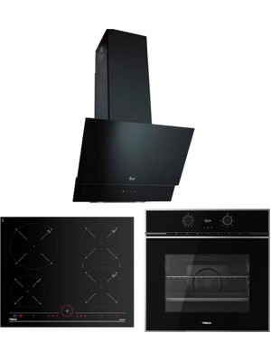 Teka Siyah Indüksiyonlu Ankastre Set ( Tvt 60 Davlumbaz - Iknob It 6450 Indüksiyon Ocak- Hlb 840 Ss Fırın)