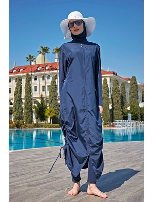 Remsa Mayo Remsa Tasarım Tam Kapalı Tesettür Mayo Tam Boy Uzun Boy R027 Fatma Lacivert