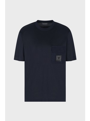 Emporio Armani Logolu Pamuklu Regular Fit Tek Göğüs Cepli T Shirt Erkek T Shirt EM002978 AF10761 UB118