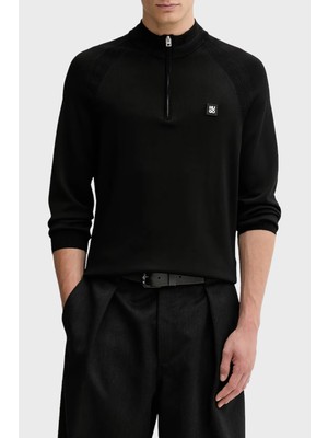 Hugo Logolu Regular Fit Yarım Fermuarlı Dik Yaka Kazak Erkek Kazak 50543786 001