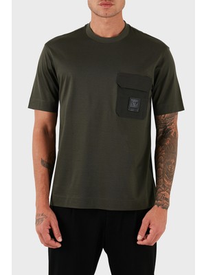 Emporio Armani Logolu Pamuklu Regular Fit Göğüs Cepli T Shirt Erkek T Shirt EM002978 AF10761 U8120