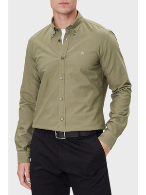 Boss Logolu % 100 Pamuk Slim Fit Düğmeli Yaka Gömlek Erkek Gömlek 50544917 314