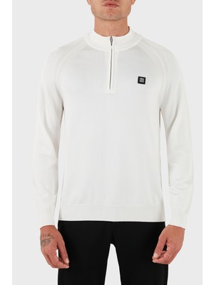 Hugo Logolu Regular Fit Yarım Fermuarlı Dik Yaka Kazak Erkek Kazak 50543786 102