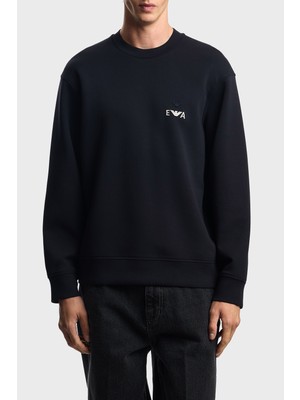 Emporio Armani Logo Işlemeli Streç Pamuklu Regular Fit Bisiklet Yaka Sweat Erkek Sweat EM002919 AF10013 UB118