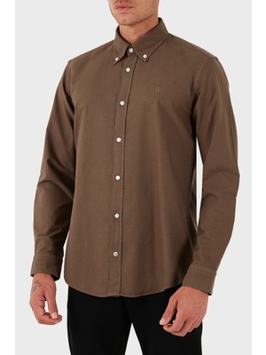 Boss Logolu % 100 Pamuk Slim Fit Düğmeli Yaka Gömlek Erkek Gömlek 50544917 217