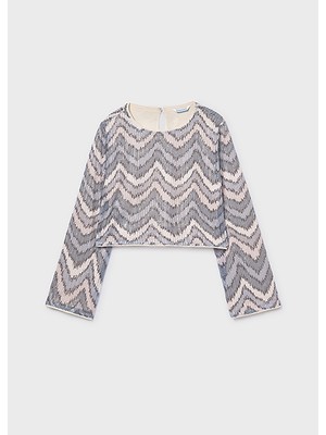 Mayoral Gri Kız Çocuk Pullu Bluz 7031