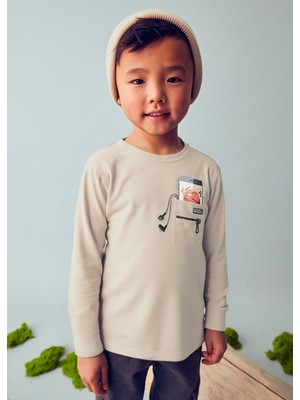 Mayoral Kahve Erkek Çocuk Uzun Kollu Tişört 4078