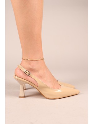 Luma Arkası Açık Stiletto Bej