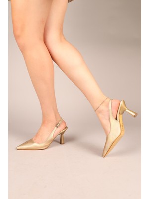 Luma Arkası Açık Stiletto Gold