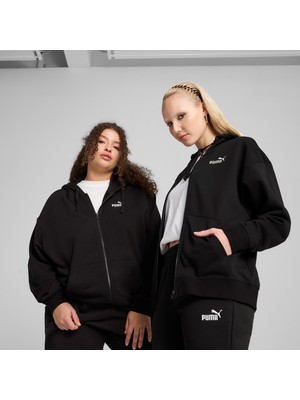 Puma ESS Small No. 1 Logo Comf Siyah Kadın Fermuarlı Sweatshirt