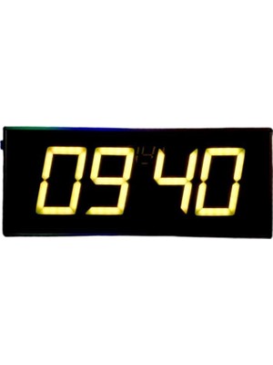 Sanec Wifi Senkronize Dijital LED Duvar ve Masa Saati – Otomatik Internet Saat Ayarlı, Sarı Led, 16X40 cm