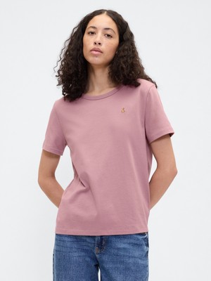 Gap Kadın Pembe Organik Pamuk Vintagesoft Brannan Bear T-Shirt