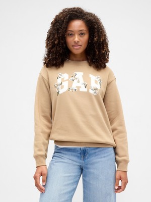 Gap Kadın Bej Relaxed Gap Logo Sweatshirt