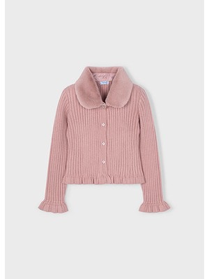 Mayoral Pembe Kız Çocuk Kürk Yakalı Hırka 4311