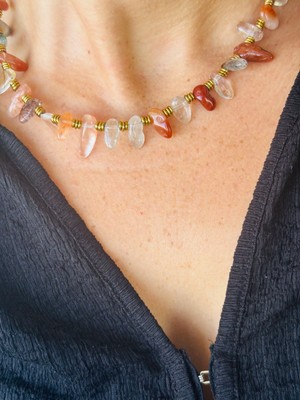 Rutil Kuvars Doğaltaş Kolye