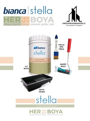 Bianca Stella Su Bazlı Saf Akrilik Boya ( 4 Parça Set )