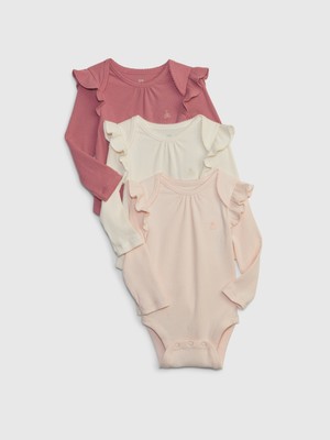 Gap Bebek Bej First Favorites Tinyrib 3'lü Bodysuit Seti