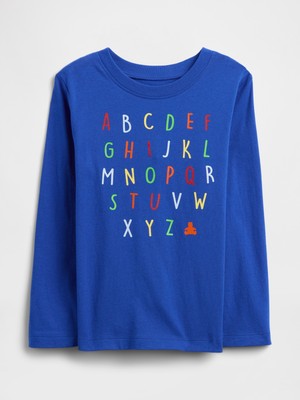 Gap Erkek Bebek Mavi Grafik T-Shirt
