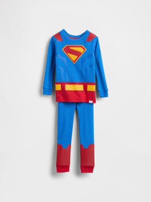 Gap Bebek Mavi Organik Brushed Pamuk Superman Pijama Takımı