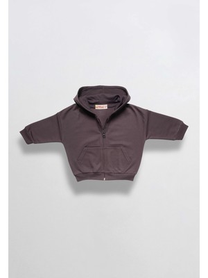 Unisex %100 Pamuk Oversize Kapüşonlu Fermuarlı Sweatshirt