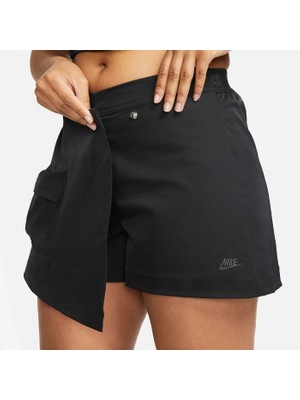 Nike Tech Pack Kadın Siyah Yüksek Bel Şort Etek - Esnek Bel Spor ve Günlük Giyim -  DV8491-010