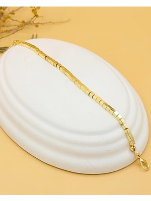 Gold Küp Kesim Zincir Bileklik