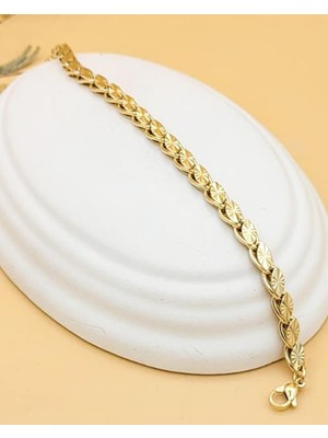 Gold Yaprak Çelik Bileklik