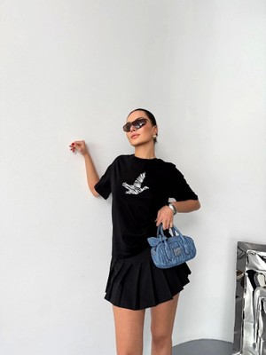 Demir Grup Kısa Kol Baskılı T-Shirt - Siyah