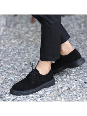 Sail Lakers - Siyah Süet Deri Bağcıklı Erkek Günlük Ayakkabı