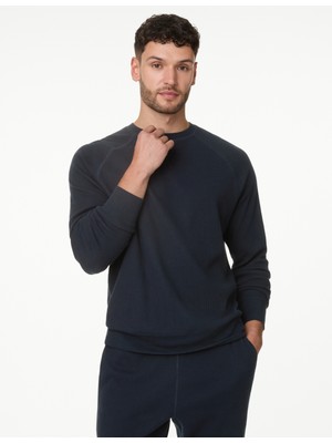 Marks & Spencer Saf Pamuklu Waffle Pijama Üstü