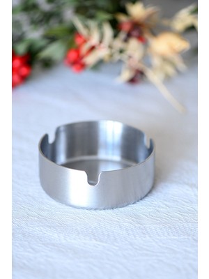 Mucit Home Gümüş Renk Yuvarlak Çelik Küllük