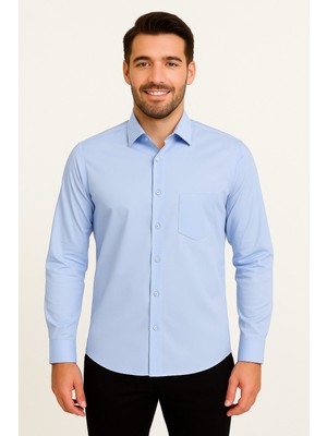 Erkek Saten Slimfit Uzun Kol Gömlek