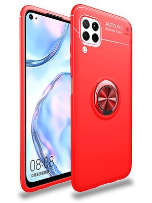 Huawei P40 Lite Kılıf Yüzüğü Stant ve Araç Tutucu Olabilen Şık Esnek Premium Silikon Kapak Ryc/ravel